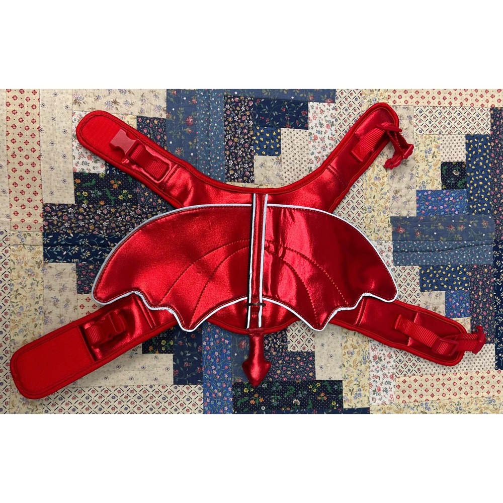 Devil Dog Halloween Costume Metallic Red Wings Tail Harness